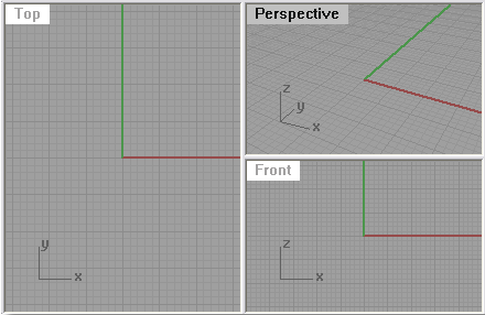 Layout mit drei Ansichten